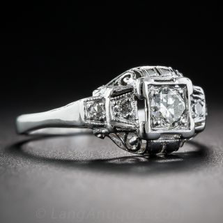 Platinum Art Deco Diamond Engagement Ring