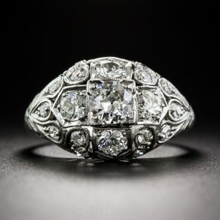 Platinum Art Deco Diamond Ring by Lind