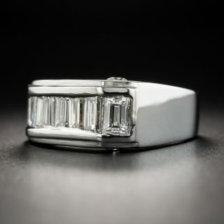 Platinum Asymmetrical Baguette Diamond Ring