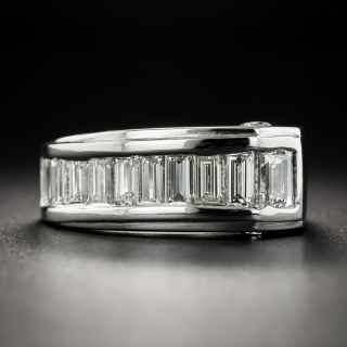 Platinum Asymmetrical Baguette Diamond Ring - 2