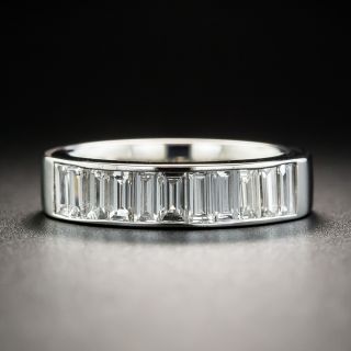 Platinum Baguette Diamond Band Ring - 1