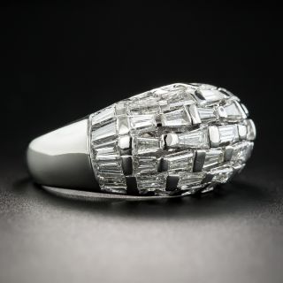 Platinum Baguette Diamond Dome Ring