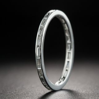 Platinum Baguette Diamond Wedding Band - Size 4 3/4