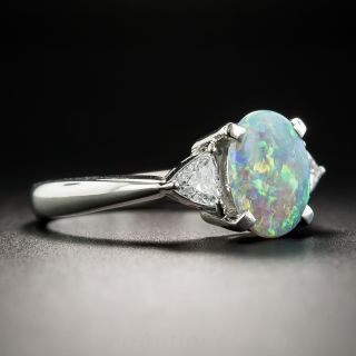 Platinum Black Opal and Diamond Ring