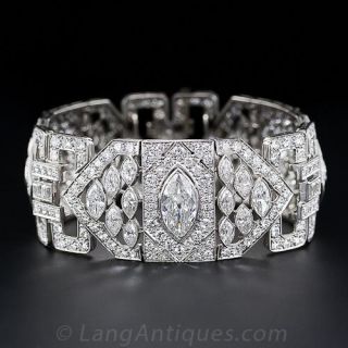 Platinum Diamond Art Deco Bracelet
