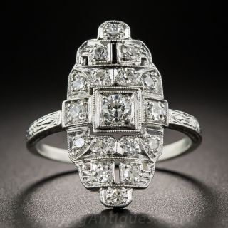 Platinum Diamond Art Deco Dinner Ring