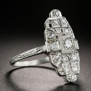 Platinum Diamond Art Deco Dinner Ring