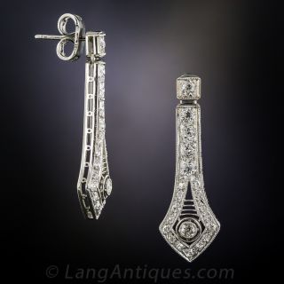 Platinum Diamond Art Deco Earrings