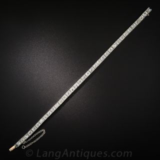 Platinum Diamond Art Deco Line Bracelet