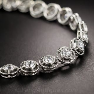 Platinum Diamond Art Deco Line Bracelet