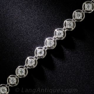Platinum Diamond Art Deco Line Bracelet