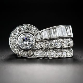 Platinum Diamond Art Deco Ring