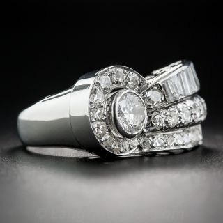Platinum Diamond Art Deco Ring