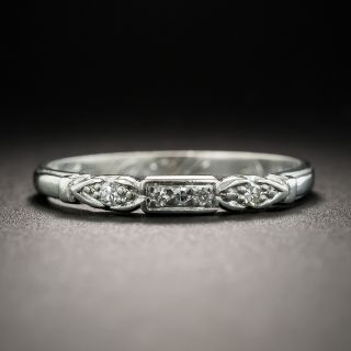 Platinum Diamond Art Deco Wedding Band 