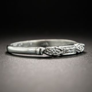 Platinum Diamond Art Deco Wedding Band 