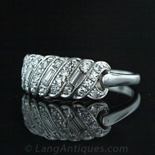Platinum Diamond Art Deco Wedding Band
