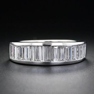 Platinum Diamond Baguette Wedding Band