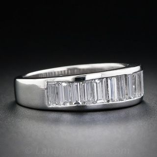 Platinum Diamond Baguette Wedding Band