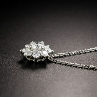 Platinum Diamond Cluster Pendant 
