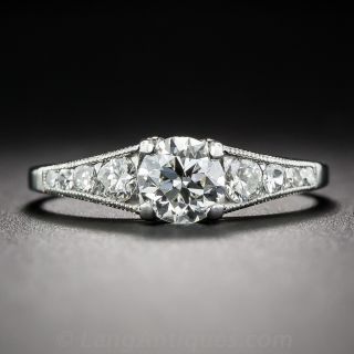 Platinum Diamond Deco Engagement Ring