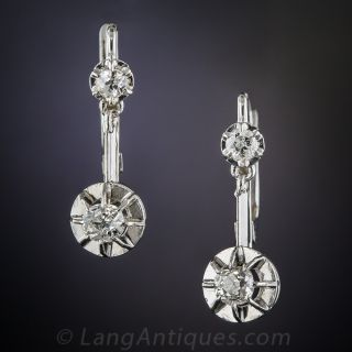 Platinum Diamond Drop Earrings 