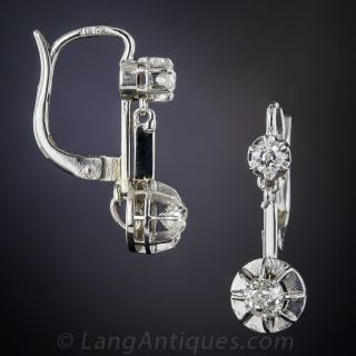 Platinum Diamond Drop Earrings 