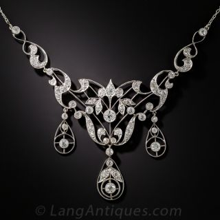 Platinum Diamond Edwardian Necklace