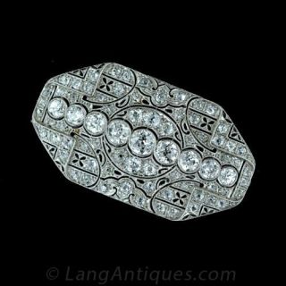 Platinum Diamond Edwardian Pin Main View
