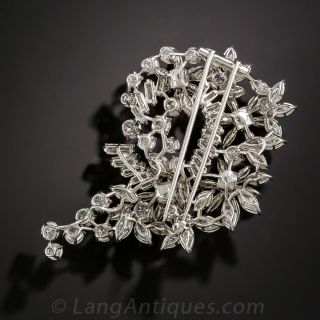 Platinum Diamond Floral Cluster Brooch - En Tremblant