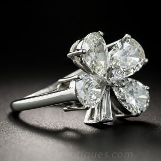 Platinum Diamond Four-Leaf Clover Ring