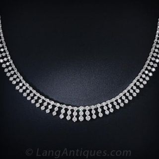 Platinum Diamond Fringe Necklace
