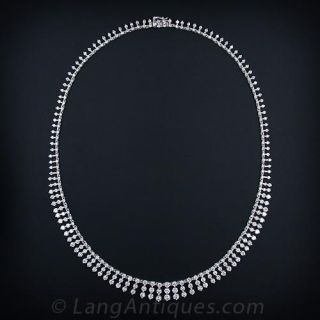 Platinum Diamond Fringe Necklace