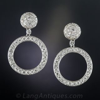 Platinum Diamond Hoop Earrings