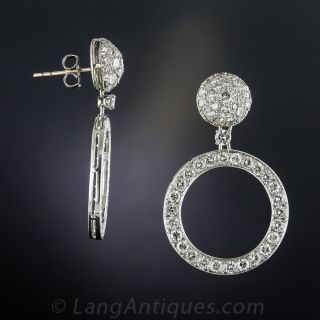 Platinum Diamond Hoop Earrings
