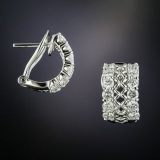 Platinum Diamond Hoop Earrings
