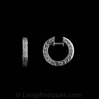Platinum Diamond Hoop Earrings