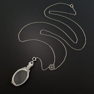 Platinum Diamond Lorgnette Necklace - 1