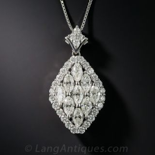 Platinum Diamond Pendant Necklace 2.70 Carats