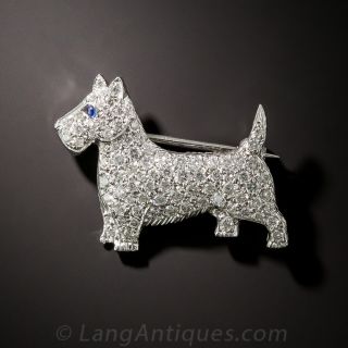 Platinum Diamond Scotty Pin