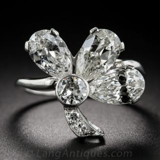 Platinum Diamond Shamrock Ring