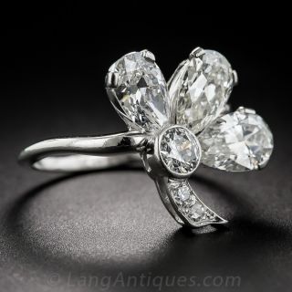 Platinum Diamond Shamrock Ring