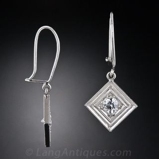 Platinum Diamond-Shaped Dangle Drops