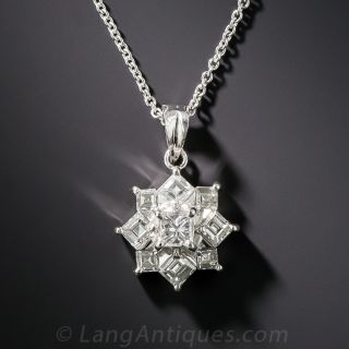 Platinum Diamond Star Pendant 