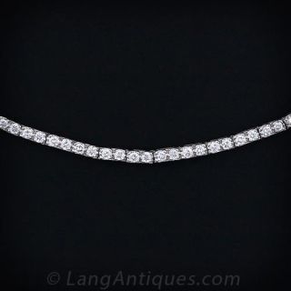 Platinum Diamond Straight Line Necklace