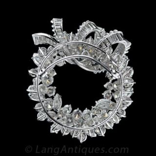 Platinum Diamond Wreath Brooch