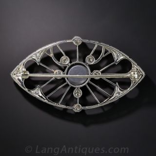 Platinum Edwardian Opal and Diamond Brooch