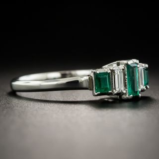 Platinum Emerald and Diamond Ring