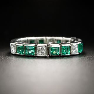Platinum Emerald  Diamond Flex Link Band