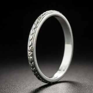 Platinum Engraved Wedding Band by Shreve & Co.