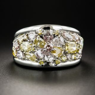 Platinum Fancy Color Diamond Band Ring